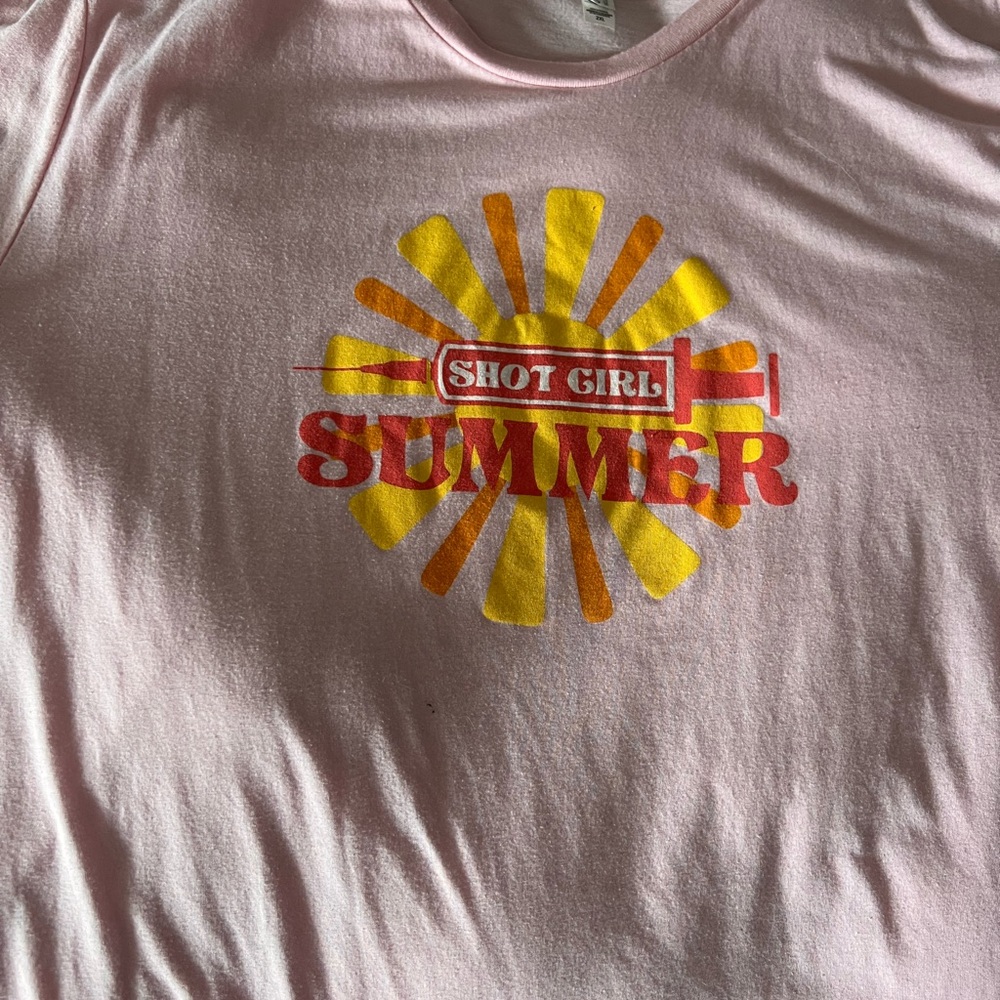 Pink Summer Graphic Womens T-Shirt